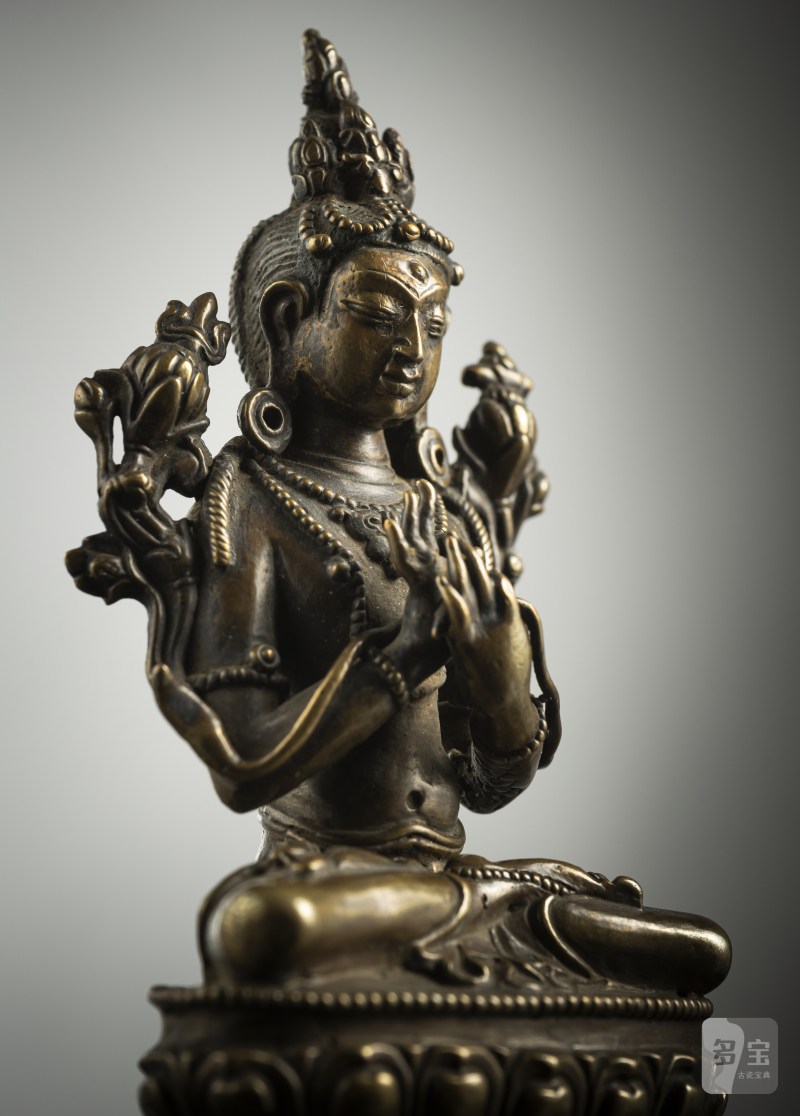 A BRONZE FIGURE OF MANJUSHRI - 图4